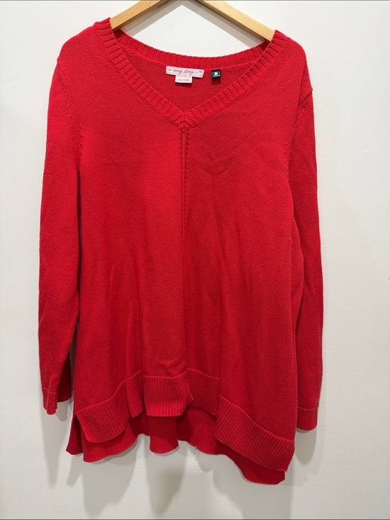 In Every Story Sweaters - In Every Story Cherry Red V-Neck Sweater with Knit Hem